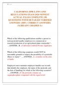 CALIFORNIA DPR LAWS AND  REGULATIONS EXAM 2024 NEWEST  ACTUAL EXAM COMPLETE 150  QUESTIONS WITH DETAILED VERIFIED  ANSWERS (100% CORRECT ANSWERS)  /ALREADY GRADED A+