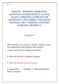 FEDVTE - WINDOWS OPERATING  SYSTEM EXAM 2024 NEWEST ACTUAL  EXAM 2 VERSIONS COMPLETE 450  QUESTIONS AND CORRECT DETAILED  ANSWERS (100% VERIFIED ANSWERS)  |ALREADY GRADED A+