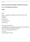 Test Item File- Practice Test Bank - Essentials of Sociology,Henslin,8e