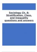 Sociology Ch. 8 Stratification, Class, and Inequality questions and answers.