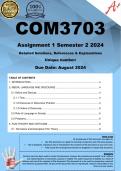 COM3703 Assignment 1 (COMPLETE ANSWERS) Semester 2 2024 - DUE  August 2024