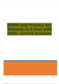 HIPPA and Privacy Act Training (1.5 hrs) with 100- correct answers