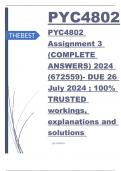 PYC4802 Assignment 3 (COMPLETE ANSWERS) 2024 (672559)- DUE 26 July 2024