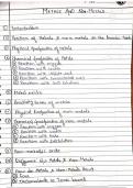 METALS AND NON METALS CLASS 10TH NOTES II HANDWRITTEN NOTES II CBSE AND JAC  BOARDS.