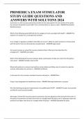 PRIMERICA EXAM STIMULATOR STUDY GUIDE QUESTIONS AND ANSWERS WITH SOLUTONS 2024