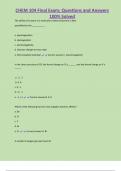 CHEM 104 Final Exam; Questions and Answers 100% Solved