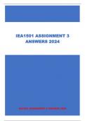 IEA1501 ASSIGNMENT 3 ANSWERS 2024