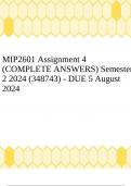 MIP2601 Assignment 4 (COMPLETE ANSWERS) Semester 2 2024 (348743) - DUE 5 August 2024