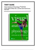 TEST BANK FOR Visual Anatomy & Physiology, 3rd Edition, Frederic Martini, William Ober, Judi Nath, Edwin Bartholomew, Kevin Petti, 9780134394695 (CHAPTERS 1-27)