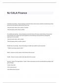 NJ CALA Finance Exam Questions and Answers