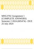 MNG3702 Assignment 1 (COMPLETE ANSWERS) Semester 2 2024 (605474) - DUE 25 July 2024