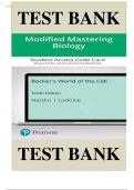 Test Bank for Becker's World of the Cell 10th edition by Jeff Hardin & James Lodolce Chapters 1-26 , ISBN: 9780135832011 |All Chapters Verified| Guide A+