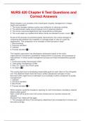 NURS 420 Chapter 6 Test Questions and Correct Answers