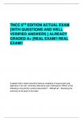 TNCC 8TH EDITION ACTUAL EXAM  [WITH QUESTIONS AND WELL  VERIFIED ANSWERS ] ALREADY  GRADED A+ [REAL EXAM!! REAL  EXAM!!