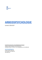 Arbeidspsychologie 2016-17