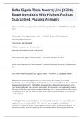 Delta Sigma Theta Sorority, Inc (Xi Eta) Exam Questions With Highest Ratings Guaranteed Passing Answers