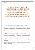 ATI COMMUNITY HEALTH  PROCTORED EXAM 2023 NEWEST  ACTUAL EXAM COMPLETE 100  QUESTIONS WITH DETAILED  VERIFIED ANSWERS (100% CORRECT  ANSWERS) / ALREADY GRADED A+