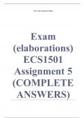 Unlock your path to success with the meticulously crafted solution for ECS1501 Assignment 5  This comprehensive guide not only provides accurate answers to the questions but also presents well-structured explanations that showcase your understanding. Let 