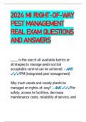 2024 MI RIGHT-OF-WAY  PEST MANAGEMENT  REAL EXAM QUESTIONS  AND ANSWERS 