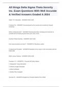 All things Delta Sigma Theta Sorority Inc. Exam Questions With Well Accurate & Verified Answers Graded A 2024