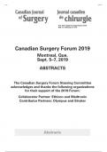 Canadian Surgery Forum 2019 Montreal, Que.  Sept. 5–7, 2019 ABSTRACTS