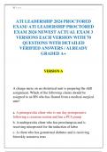 ATI LEADERSHIP 2024 PROCTORED  EXAM/ ATI LEADERSHIP PROCTORED  EXAM 2024 NEWEST ACTUAL EXAM 3  VERSIONS EACH VERSION WITH 70  QUESTIONS WITH DETAILED  VERIFIED ANSWERS / ALREADY  GRADED A+