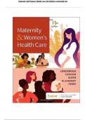 Test Bank for Maternity and Women’s Health Care, 13th Edition (Lowdermilk, 2024), Chapter 1-37 | All Chapters Newest