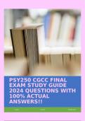 PSY250 CGCC FINAL EXAM STUDY GUIDE 2024 QUESTIONS WITH 100% ACTUAL ANSWERS!!