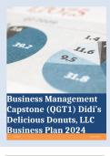 Business Management Capstone (QGT1) Didi’s Delicious Donuts, LLC Business Plan 2024 Complete