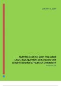 Nutrition 331 Final Exam Prep Latest (2024/2025)Questions and Answers with complete solution;ATHABASCA UNIVERSITY