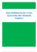 2024 Pharmacology II Hesi Questions and Answers Pharm II