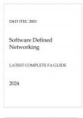 (WGU D415) ITEC 2801 Software Defined Networking Latest Complete FA Guide 2024.