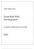 (WGU D277) ITSW 2131 Front-End Web Development Latest Complete FA Guide 2024.