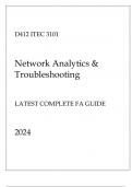 (WGU D412) ITEC 3101 Network Analytics & Troubleshooting Latest Complete FA Guide 2024