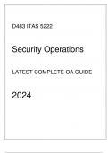 (WGU D483) ITAS 5222 Security Operations Latest Complete OA Guide 2024