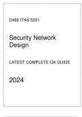 (WGU D482) ITAS 5221 Security Network Design Latest Complete OA Guide 2024