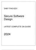 (WGU D487) ITAS 6231 Secure Software Design Latest Complete OA Guide 2024.