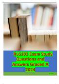 RLG101 Exam Study Questions and Answers Graded A 2024