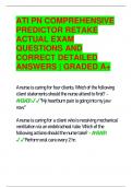 ATI PN COMPREHENSIVE  PREDICTOR RETAKE  ACTUAL EXAM  QUESTIONS AND  CORRECT DETAILED  ANSWERS | GRADED A