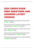 2024 CBSPD EXAM  PREP QUESTIONS AND  ANSWERS LATEST  VERSION 