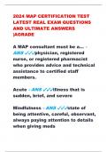 2024 MAP CERTIFICATION TEST  LATEST REAL EXAM QUESTIONS  AND ULTIMATE ANSWERS  |AGRADE