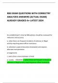 RBS EXAM QUESTIONS WITH CORRECTRY ANALYZED ANSWERS (ACTUAL EXAM) ALREADY GRADED A+ LATEST 2024   