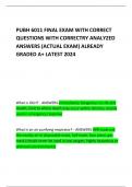 PUBH 6011 FINAL EXAM WITH CORRECT QUESTIONS WITH CORRECTRY ANALYZED ANSWERS (ACTUAL EXAM) ALREADY GRADED A+ LATEST 2024     