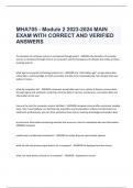 MHA705 - Module 2 2023-2024 MAIN EXAM WITH CORRECT AND VERIFIED ANSWERS