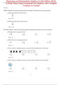 Test Bank for Beginning and Intermediate Algebra 5th Edition By Julie Miller, Molly O'Neill, Nancy Hyde (All Chapters, 100% Original Verified, A+ Grade)