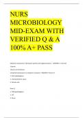 NURS MICROBIOLOGY MID-EXAM WITH VERIFIED Q & A 100% A+ PASS