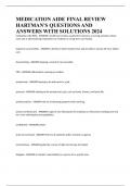 MEDICATION AIDE FINAL REVIEW HARTMAN'S QUESTIONS AND ANSWERS WITH SOLUTIONS 2024