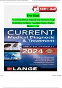 TEST BANK For Current Medical Diagnosis And Treatment 2024, 63rd Edition By Maxine Papadakis, Stephen Mcphee, Verified Chapters 1 - 42, Complete Newest VERSION 20242025 ISBN:9781265556242 PDF