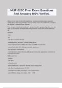 NUR1025C Final Exam Questions And Answers 100% Verified.