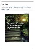 Test Bank-  Theory and Practice of Counseling and Psychotherapy 11th Edition ( Corey,2024), All Chapters|| Latest Edition